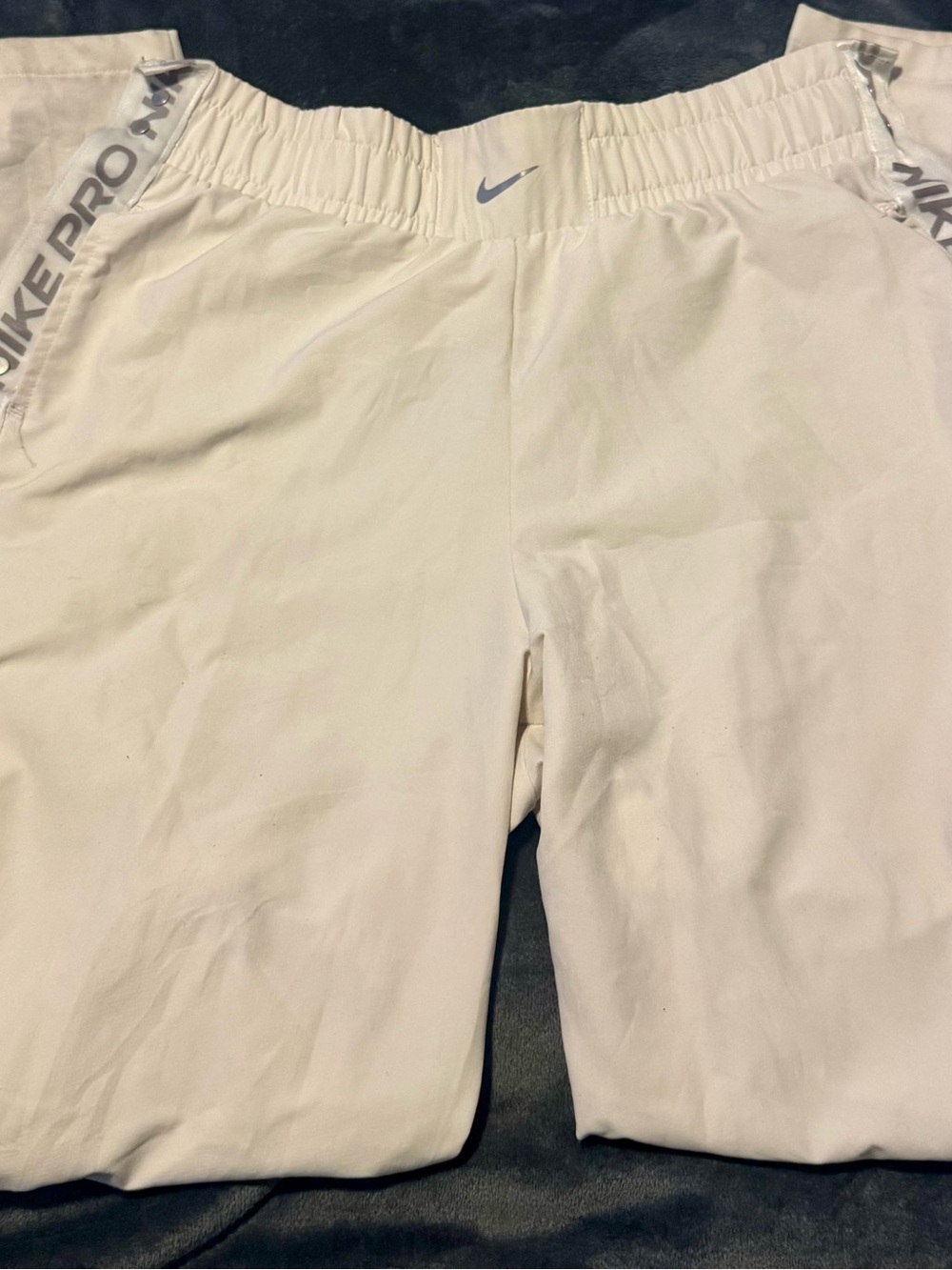 Nike Pro White Tear Away Snap Track Pants